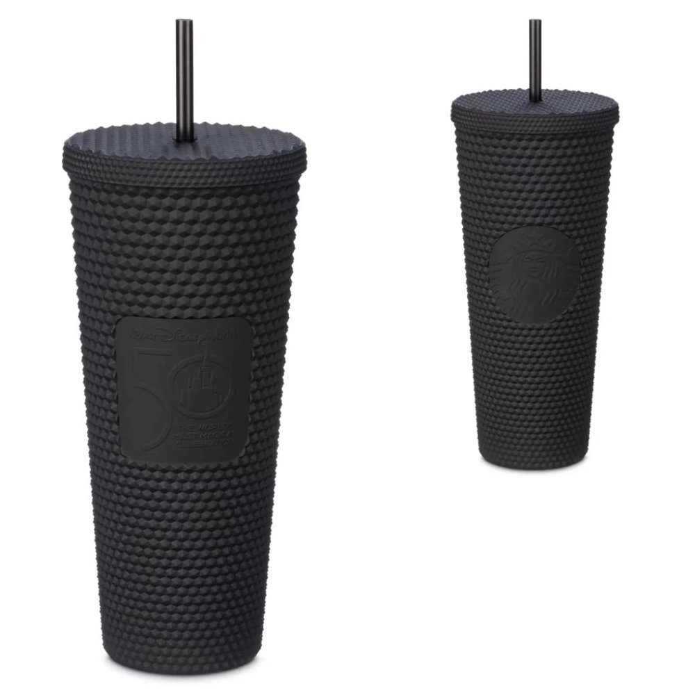 Disney World 50th Anniversary Geometric Starbucks Tumbler with Straw Matte Black